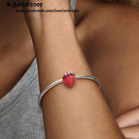 Pandora Seeded Strawberry Fruit Charm|Pendant - Picture 2 of 2